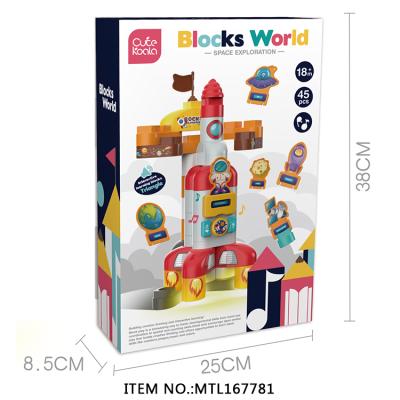 China 2022 Building Block Toys New Arrival Building Toy For Children Best Outer Space Other Block Toys With Music And Light for sale