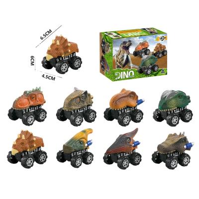 China Amazon Newest Friction Powered Friction Toy Cars For Boy 8pcs Pull Back Dinosaur Car Toys for sale