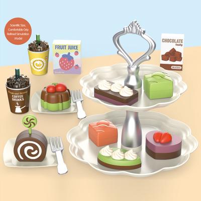 China Cooking Game Toys Amazon Newest Children's Role Play Food Game Tea Set Dessert Party Kitchen Toys For Children for sale