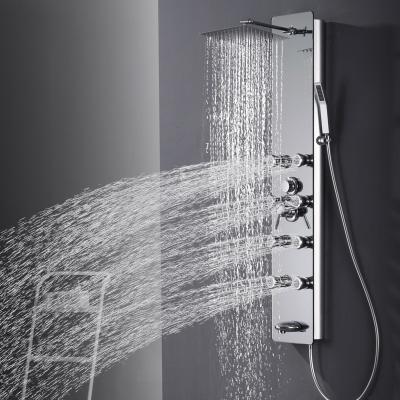 China Without System Luxury Bathroom Tower Bathroom Rain Toilet Sliding Bar Wc Wall Mounted Shower Column Set Stainless Steel Shower Panel Waterfall for sale