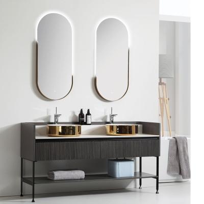 China Modern Modern Floor Bathroom Vanity Cabinets With Sink Furniture Luxury Double Sink Bath Vanities Set Mirror Freestanding Vanity for sale