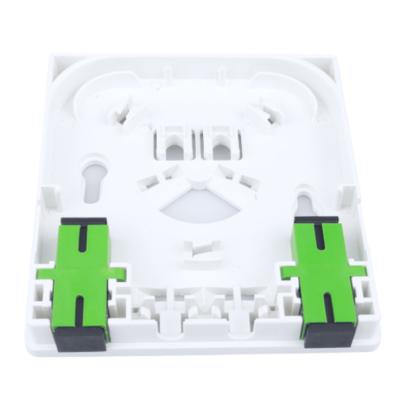 China SC Connector Type 2 Cores Plastic Fiber Optic Faceplate Socket Panel for FTTH Indoor for sale