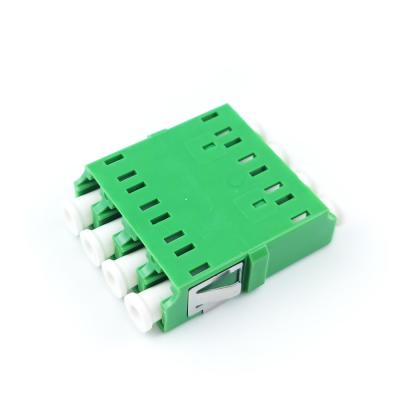 China 4 Ports Green LC APC Optic Fiber Adapter Earless Square Coupler for FTTH Performance for sale