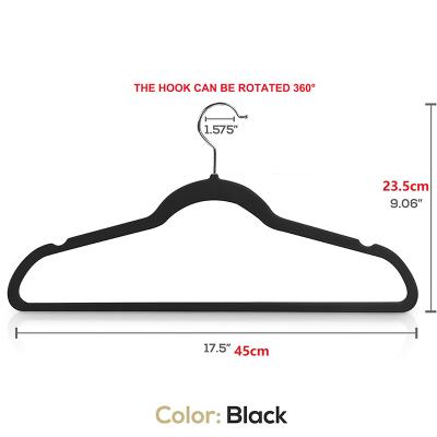 China Magical Flocking Viable Clothes Hanger Hook Hanger Velvet Plastic Non-slip Heart-Shaped Storage Closet Clothes Rack for sale