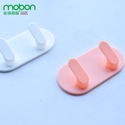 China Modern No Trace Plastic Paste Wall Hook Hanger Behind Main Hanger No Door Hanger Bedroom Wardrobe Storage Punch for sale