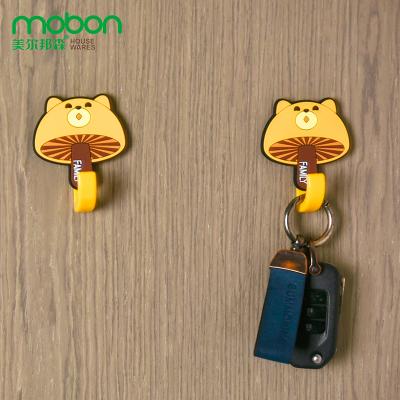 China Modern Cartoon Cute Hooks Behind The Door Without Wall Hooks Kitchen Strong Punch Self Adhesive Living Room Use Plastic Hooks for sale