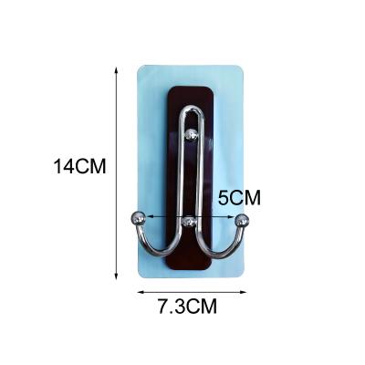 China Durable Custom Creative Design Sturdy And Durable Wide Non-marking Stainless Steel Sticky Hook for sale