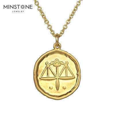 China Real Gold 2022 New TRENDY 14K Plated Libra Metal Necklace Fashion Brass Jewelry for sale