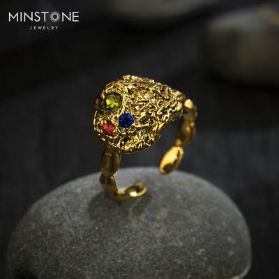 China 2022 New JEWELRY 9K 10K 14K 18K 24K Real Gold Plated Ring Real Platinum Matt Gold Matt Silver Antique Gold TRENDY Antique for sale