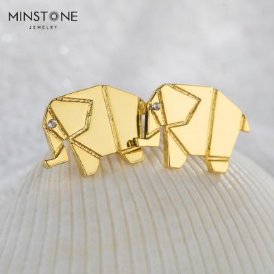 China Alif TRENDY 14K Hypoallergenic Weights 1.7g Animal Elephant Kids Earrings Stud For Teens Gold Filled Memorial Earrings Jewelry for sale