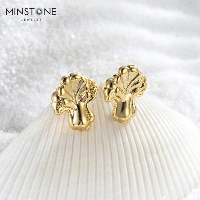 China FASHIONABLE designer 14K veggie shape kids earrings chenese lucky hypoallergenic stud for teens gold filled memorial earrings jewelry for sale