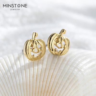 China 2022 New FASHIONABLE Hot Selling Brass Stud Pumpkin Children's Earrings 14K For Teens Gold Filled Memorial Earrings Victorian Jewelry Jewelry for sale