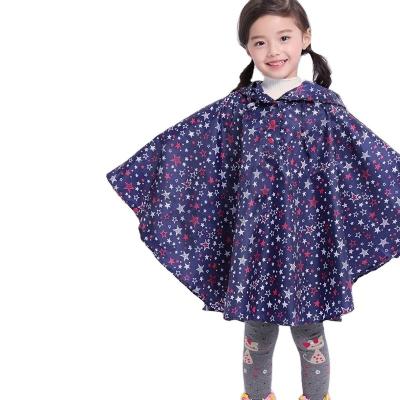 China Minimalist SUNDAY Raincoat For Girls Star Printed Raincoat Children Cape Raincoat Poncho Boys Rainwear Impermeable for sale