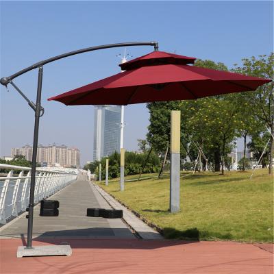 China SUNDAY Minimalist Double Outdoor Furniture Garden Umbrella Garden Canopy Beach Umbrella for sale