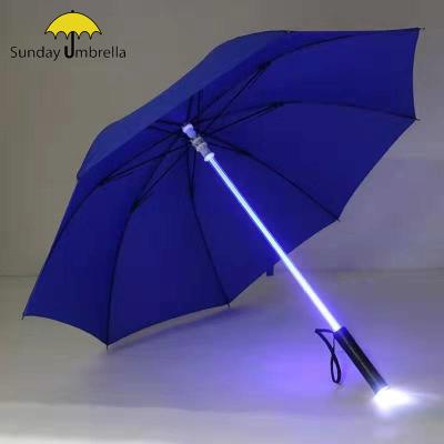 China All in 1 SUNDAYLED Laser Sword Light Up Flashing Golf Umbrellas with 7 Color Changing Shaft for sale