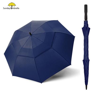 China SUNDAY Windproof Double Layer Golf Auto Open Straight Umbrella With Customized for sale