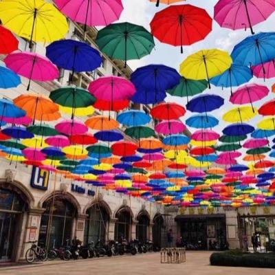 China All in 1 SUNDAY Promotional Colorful Decorative Street Hanging Umbrella for sale