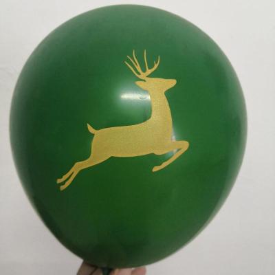 China Party 100 Units / Bag 12 Inch Christmas Balloon Print Deer Reindeer Balloon For Chrismas Party for sale