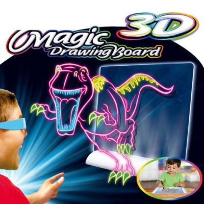 China Plastic Multi-Function Instant Three-Dimensional Magic 3D Drawing Board Magnetic Colorful Toy 3D Pen Painting Tablet Fancy Education Toy for sale