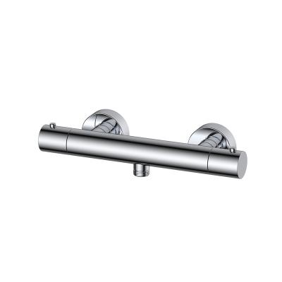 China Without Slide Bar EILSA Bath Shower Wall Mounted Thermostatic Faucet With Shower Head Bathroom Faucet Chrome Plating for sale