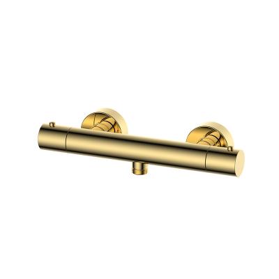 China Without Slide Bar EILSA Bath&Shower Faucets Wall Mounted Thermostatic Bathroom Faucet Plating PVD Gold for sale