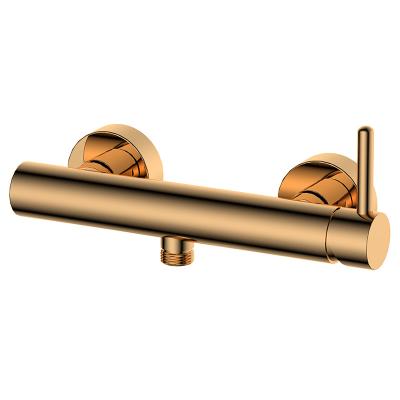 China Without Sliding Bar Dingyuan Rose Gold Wall Hot and Cold Water Faucets Shower Room Mounted Handle Single Shower and Bath Faucet for sale