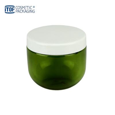 China Body Scrub TJ-U300 300g PET Jar Hair Mask Body Scrub Jars Plastic Bowl Shaped Cosmetic Cream Jar 300ml Body Butter Containers for sale