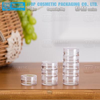 China SJ-AD10 Cute Material Mini Loose Material Eyeshadow Container Lip Balm Container Plastic Cosmetic Stacking Jar 10g Jar For Loose Powder for sale