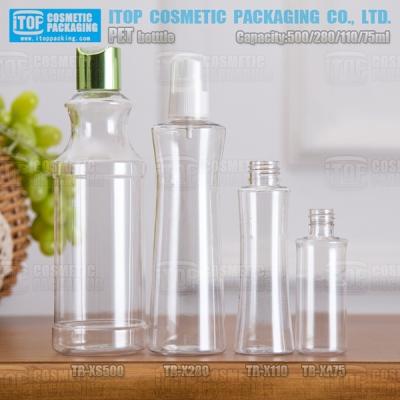 China Skin Care 75ml 110ml 280ml 500ml Bottle Design Quality Innovative Good And OEM Service Chinese Factory PET Plastic Bottles Wholesale for sale