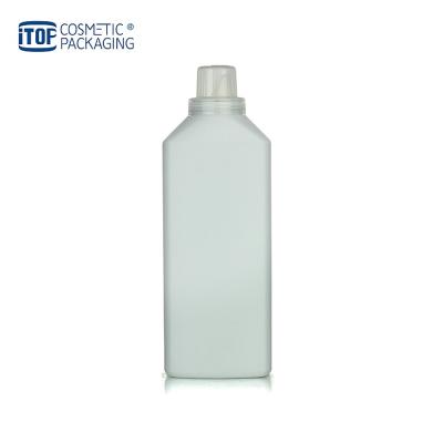 China Laundry Detergent QUARTERBACK-GLK1000 1 Liter HDPE Plastic Bottle Empty Liquid Detergent Plastic Bottle 1000ml Rectangle With Cap Screw Lid for sale