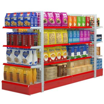 China DDH Top Sale Supermarket Shelf Gondola Double Sided Store Shelf For Metal Storage Supermarket Shelves Fruit And Vegetable Display for sale