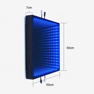 China Theme Park High Quality RGB Dance Tiles Panels Portable Glass Disco Night Club Uplights DMX RGB Color 3d Infinity Mirror Led Dance Floor for sale