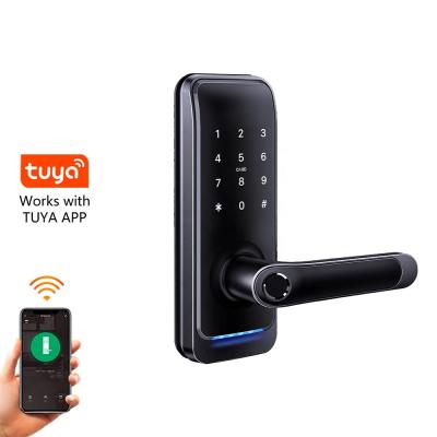 China Tuya APP Control Zinc Alloy Fingerprint WiFi Smart Wireless Door Lock for sale