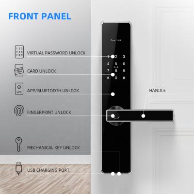 China Home/Apartment/Airbnb/Wifi BLE Mobile Phone App Lock Smart Home Security Fingerprint Digital Smart Door Lock Office Security for sale