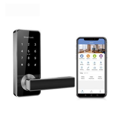 China WiFi Residential Convenient APP and PC Control Airbnb Apartment Door Handle Smart Lock for sale