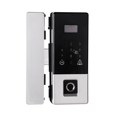 China Smart Remote Control Desktop Fingerprint Sliding Glass Door Frameless Tempered Push Hook Lock For Office for sale