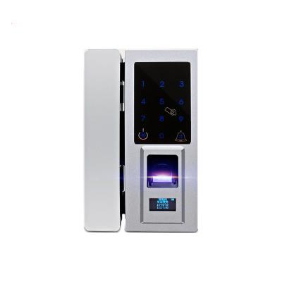 China Smart Remote Control Fingerprint Password Entry System Biometric Desktop Office Glass Door Lock for sale