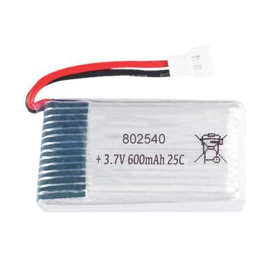 China High Energy Density 802540 3.7v 600mAh 25C High Discharge Mini Drone Lipo Battery for sale