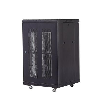 Cina 18U PDU Power Distribution Unit Rack Cabinet con finitura e materiali neri RAL9005 in vendita