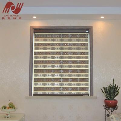 China Day And Night UV Protection Custom Jacquard Zebra Shade Indoor Blackout Motorized Window Blinds for sale