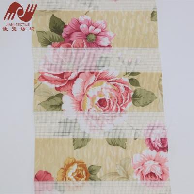 China Best UV Protection Selling Kitchen Curtain Roll Window Home Indoor Flower Printed Zebra Blind Fabric for sale