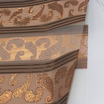 China UV Protection Coffee Window Jacquard Design Zebra Roller Shade In Customized Fabric for sale