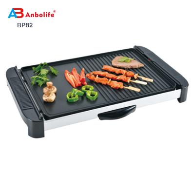 China Anbo multifunctionele ronde elektrische pizzaoven met keramische coating elektrische barbecue-grill/elektrische grill/grillplaat met deksel Te koop