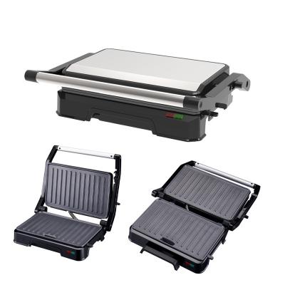 China Knopf Kontakt Elektrische Presse Grill 2 Scheiben Mini Auto Panini mit Ultra Nonstick Oberfläche zu verkaufen