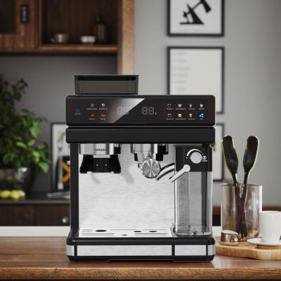 China Máquina de café eléctrica de café profesional potente de 15/20bar bomba de presión capuchino Latte molinilla hecha de plástico duradero en venta