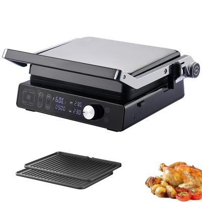 China 2000W Display Digital Electric Cooktop Cool Touch Safe Handle com bandeja de gotejamento para coleta de óleo Grills & Griddles elétricos à venda