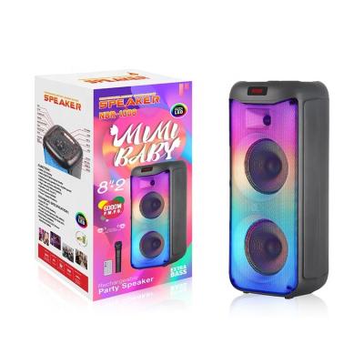 China BT 8 Inch Speaker Wireless Dual In Stock Portable Party Speakers Fire Lights Home System DJ Sound System for sale