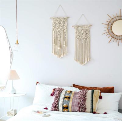 China Macrame Wall Hanging Black Decro Girls White Hannging Bohemian Heart Beads Tiny Boho Bedroom Decor Large Size Lamp Plant Hangers Shelf for sale