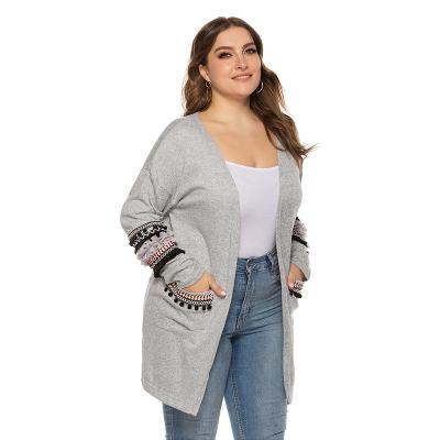 China New Breathable Breathable Women Plus Size Clothes Quilting Pocket Sweater Women's Tops Plus Size Winter Clothing for sale