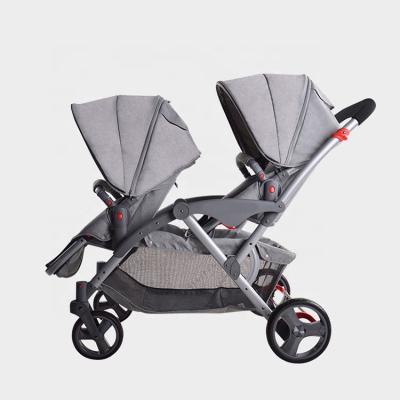 China Single-action brake; Purorigin Single Double Baby Twin Strollers Walkers Twins Child Stroller Twin for sale